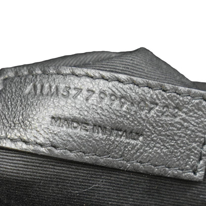 YVES SAINT LAURENT Niki  Crinkle Leather Shopper Tote Bag Black