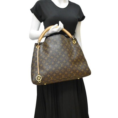 LOUIS VUITTON  Artsy MM Monogram Canvas Hobo Bag Brown