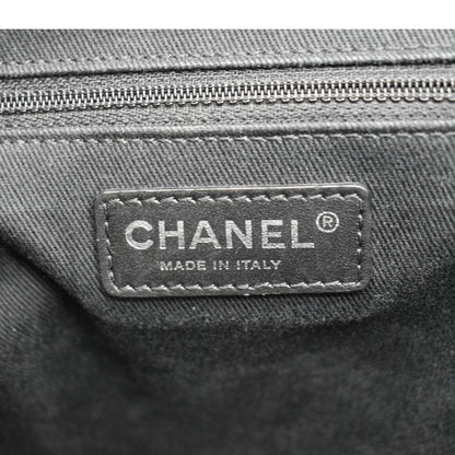 CHANEL Coco Eyelets Large Leather Shopping Tote Shoulder  Black