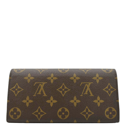 LOUIS VUITTON Emilie Monogram Canvas Wallet Brown