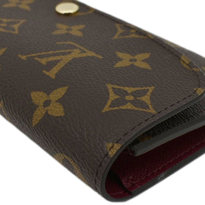 LOUIS VUITTON Emilie Monogram Canvas Wallet Brown
