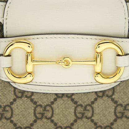 Gucci Horsebit 1955 Small Shoulder Bag White Leather