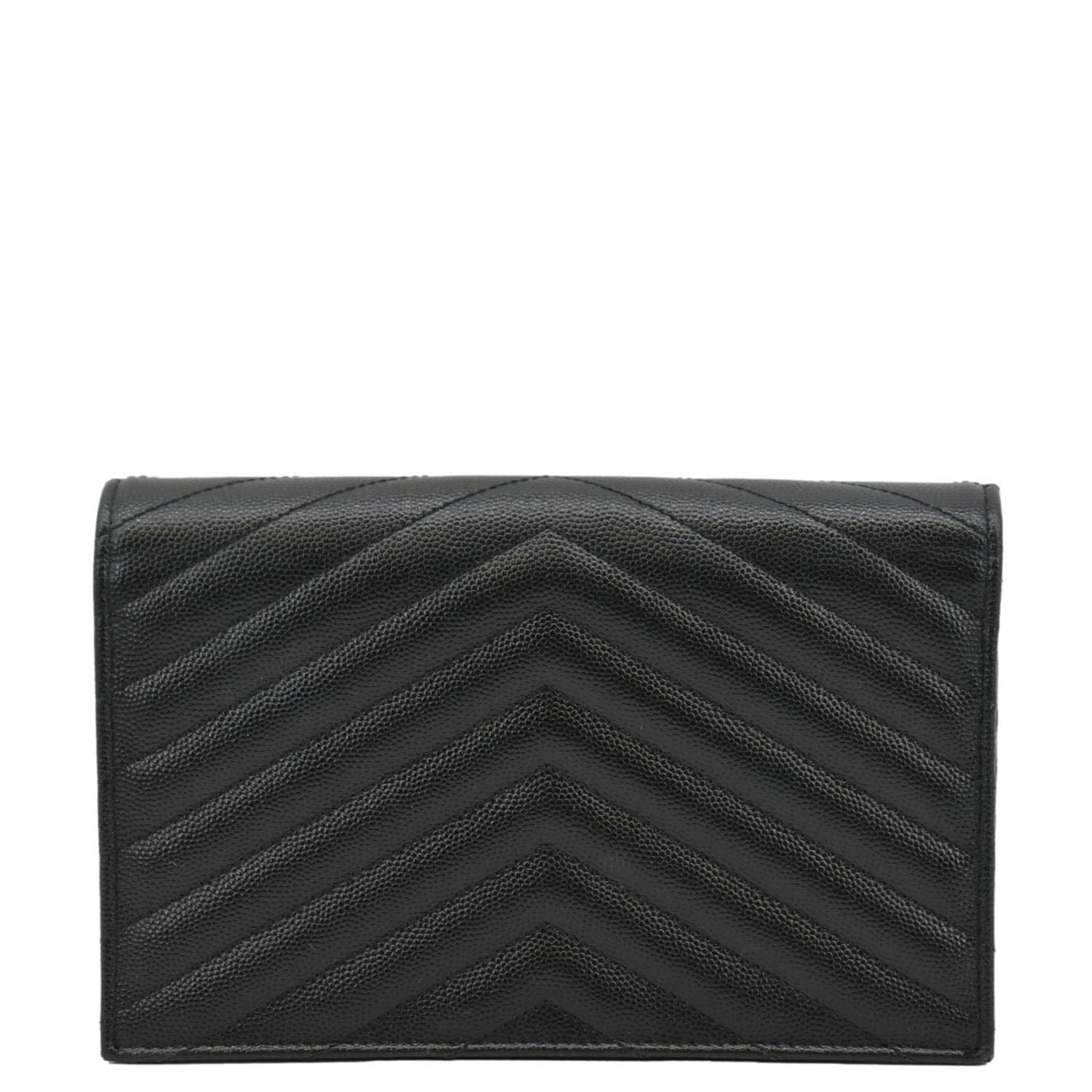 YVES SAINT LAURENT WOC Cassandre Grain De Poudre Chain Crossbody Bag Black