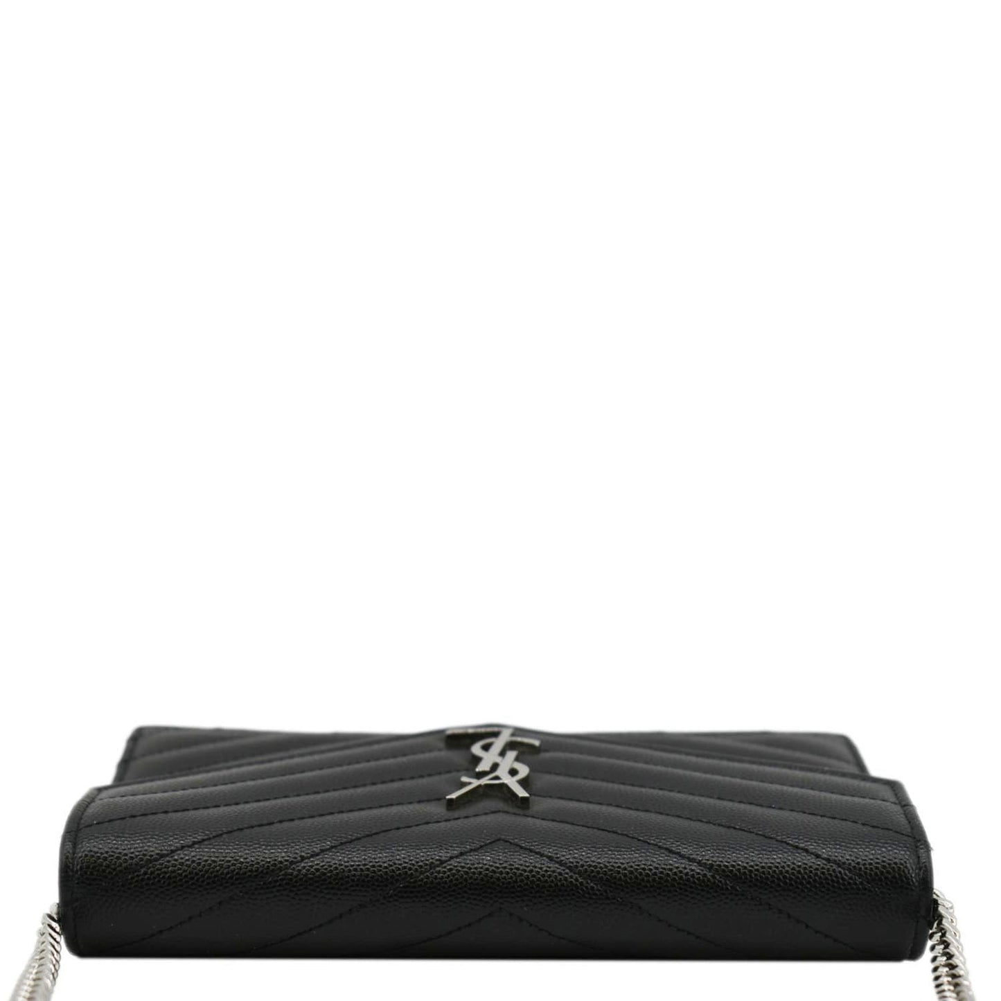 YVES SAINT LAURENT WOC Cassandre Grain De Poudre Chain Crossbody Bag Black