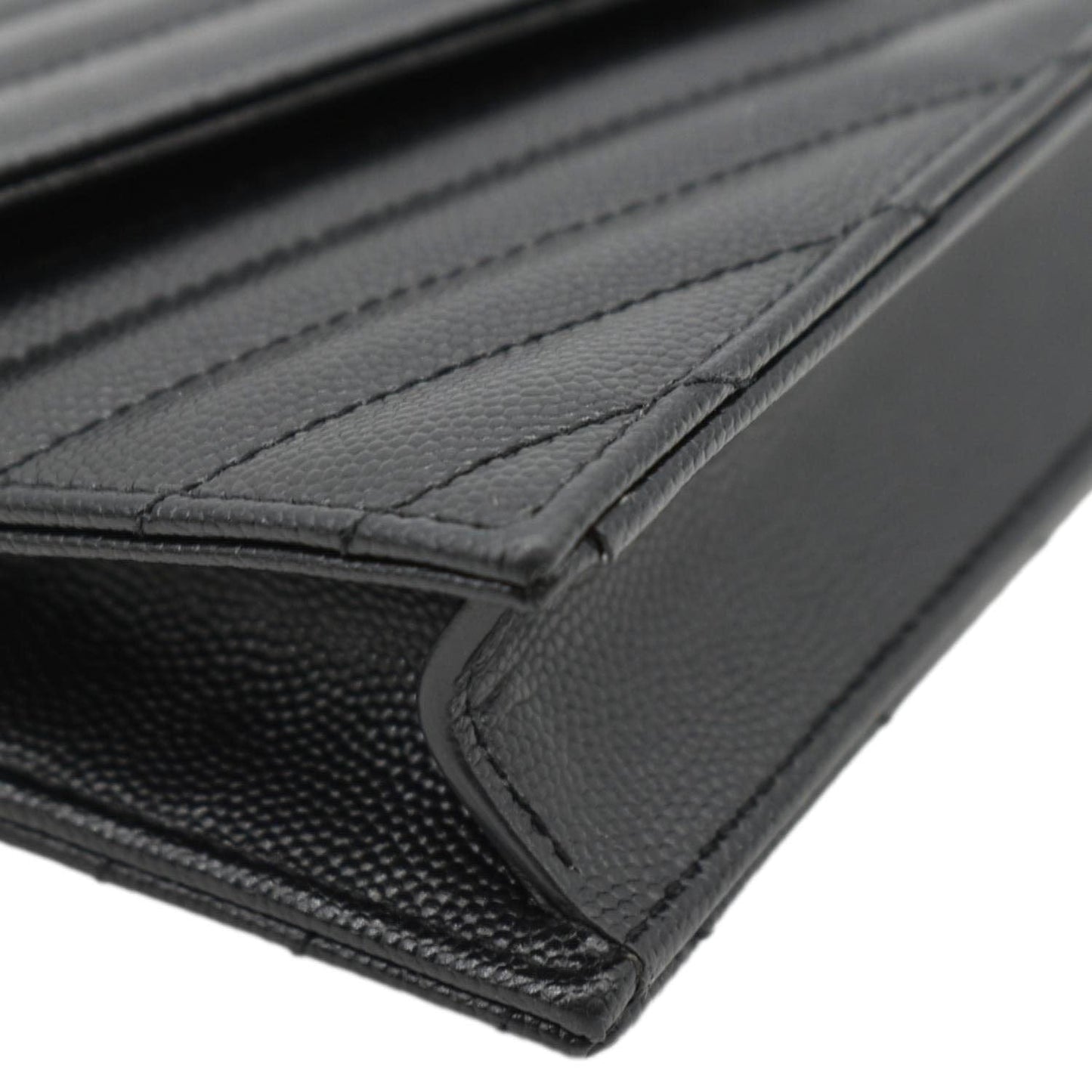 YVES SAINT LAURENT WOC Cassandre Grain De Poudre Chain Crossbody Bag Black