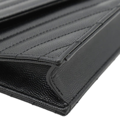 YVES SAINT LAURENT WOC Cassandre Grain De Poudre Chain Crossbody Bag Black