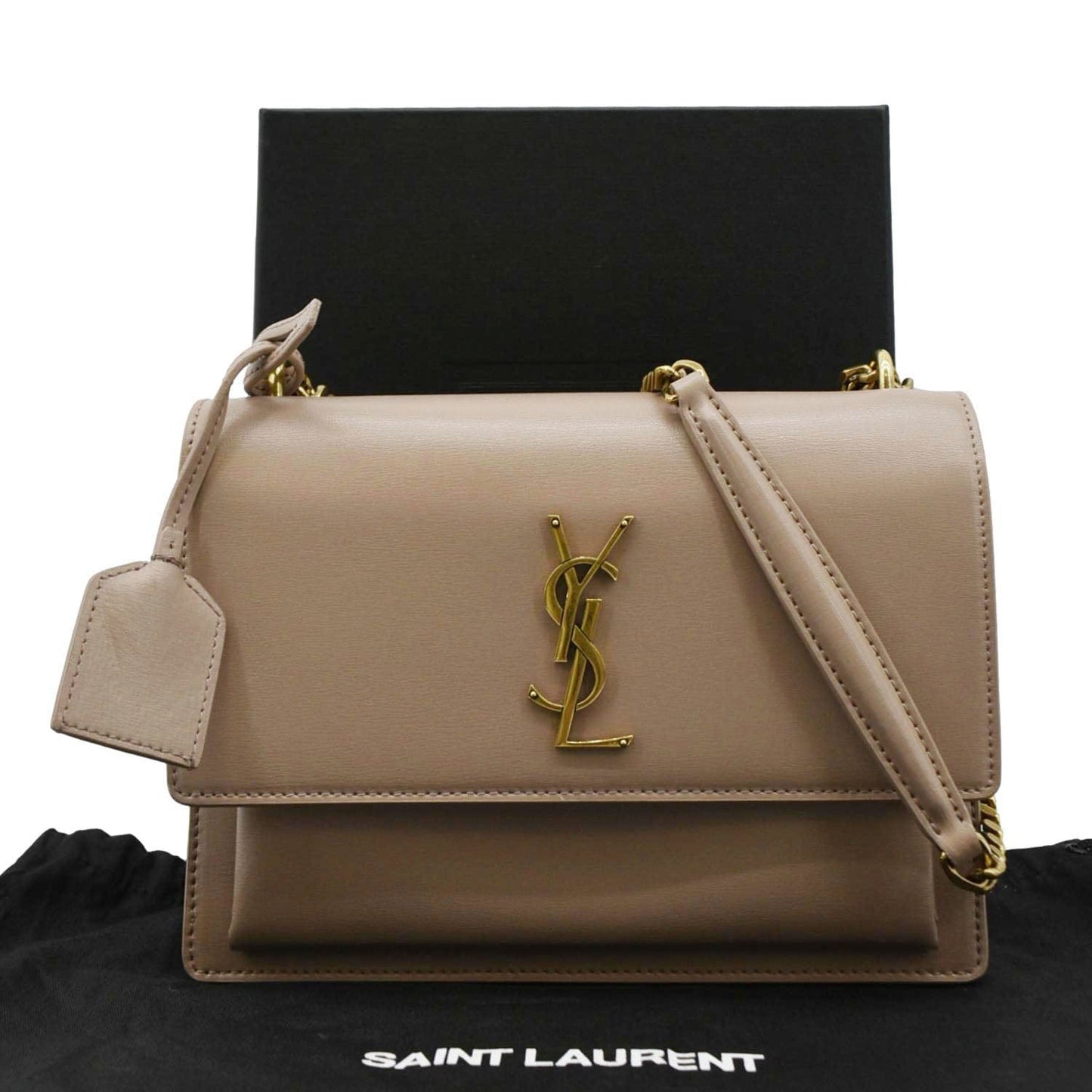 YVES SAINT LAURENT Monogram Sunset Medium Leather Shoulder Bag Rosy Sand