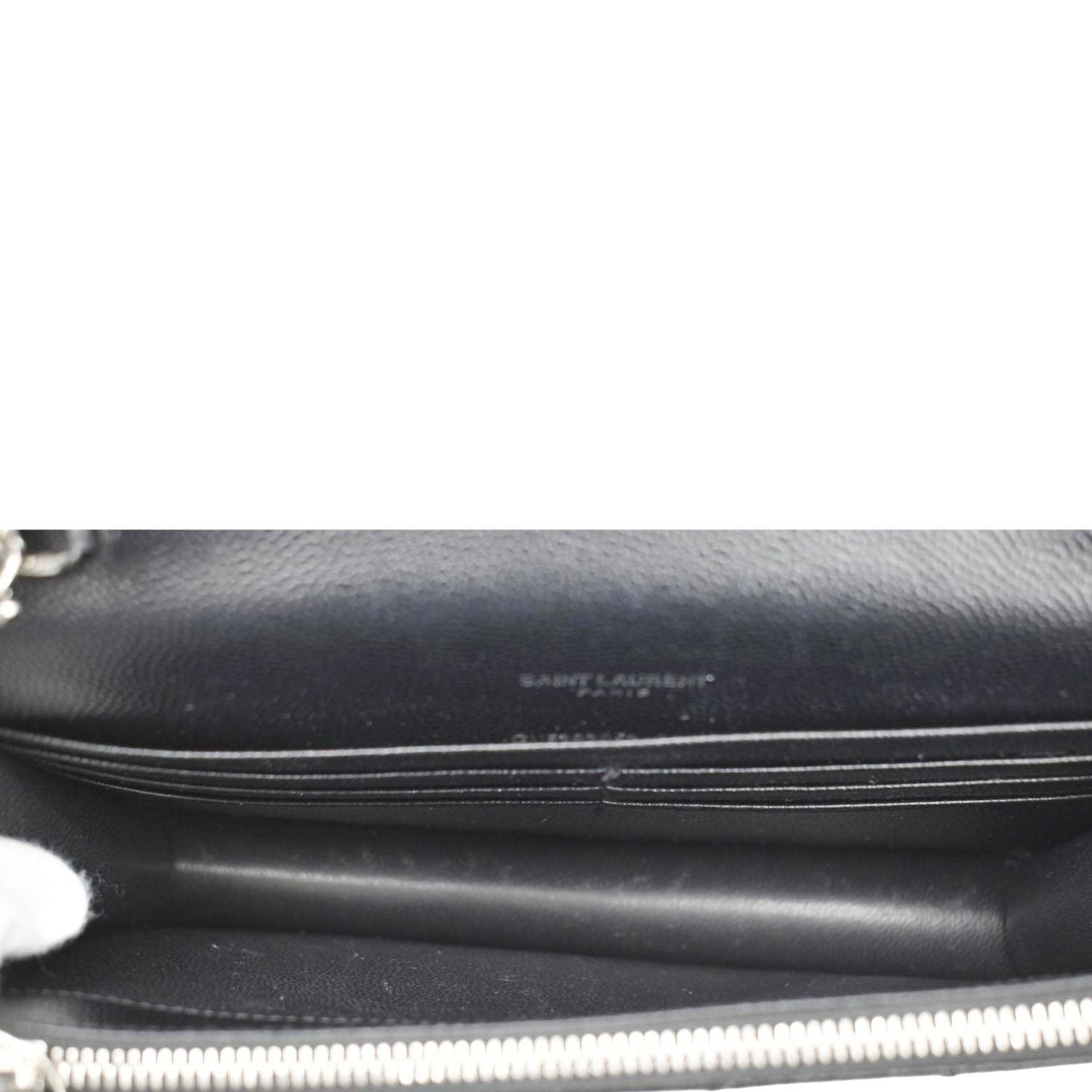 YVES SAINT LAURENT WOC Cassandre Grain De Poudre Chain Crossbody Bag Black