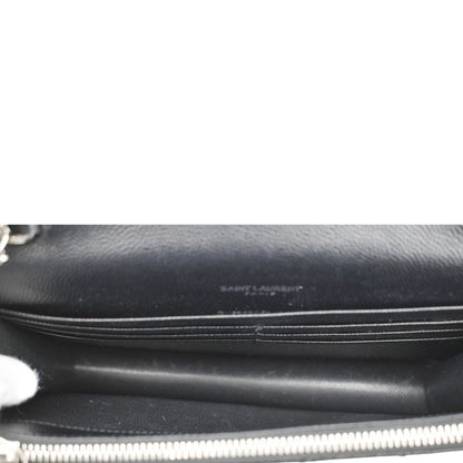 YVES SAINT LAURENT WOC Cassandre Grain De Poudre Chain Crossbody Bag Black