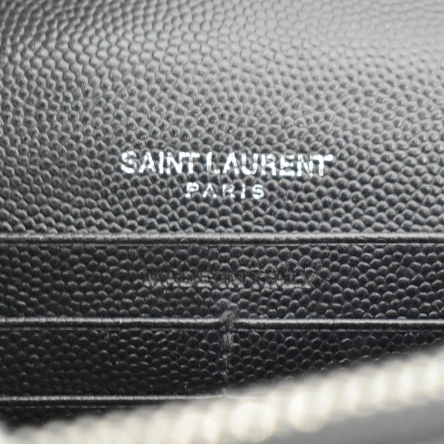 YVES SAINT LAURENT WOC Cassandre Grain De Poudre Chain Crossbody Bag Black