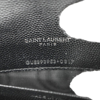 YVES SAINT LAURENT WOC Cassandre Grain De Poudre Chain Crossbody Bag Black