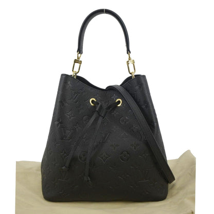 LOUIS VUITTON NeoNoe MM Monogram Empreinte Leather Shoulder Bag Black