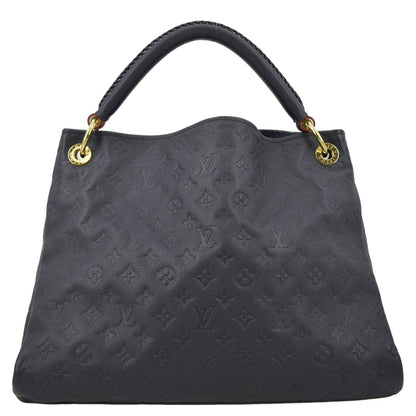 LOUIS VUITTON Artsy MM Empreinte Leather Shoulder Bag Navy Blue