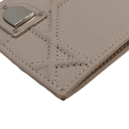 CHRISTIAN DIOR Diorama Cannage Leather Card Holder Light Beige