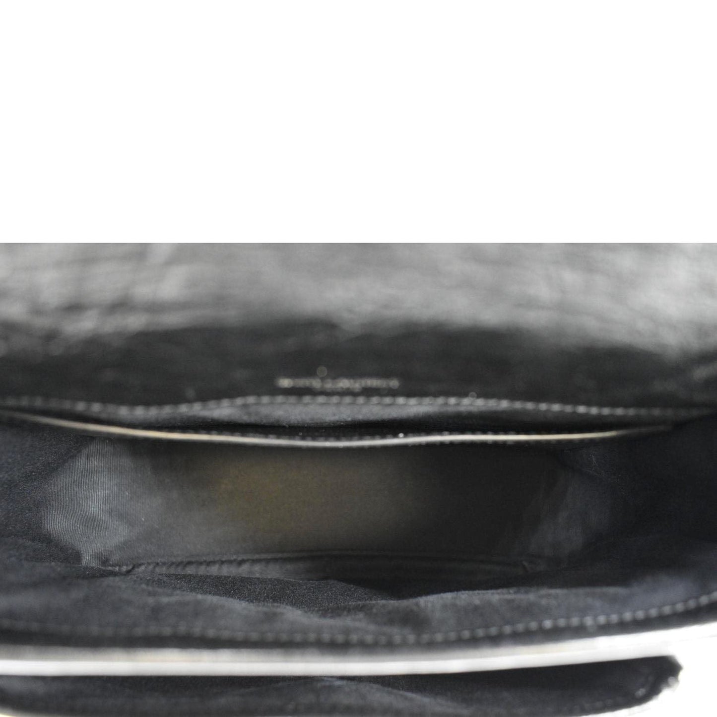 YVES SAINT LAURENT Niki Baby Crinkle Leather Shoulder Bag Black