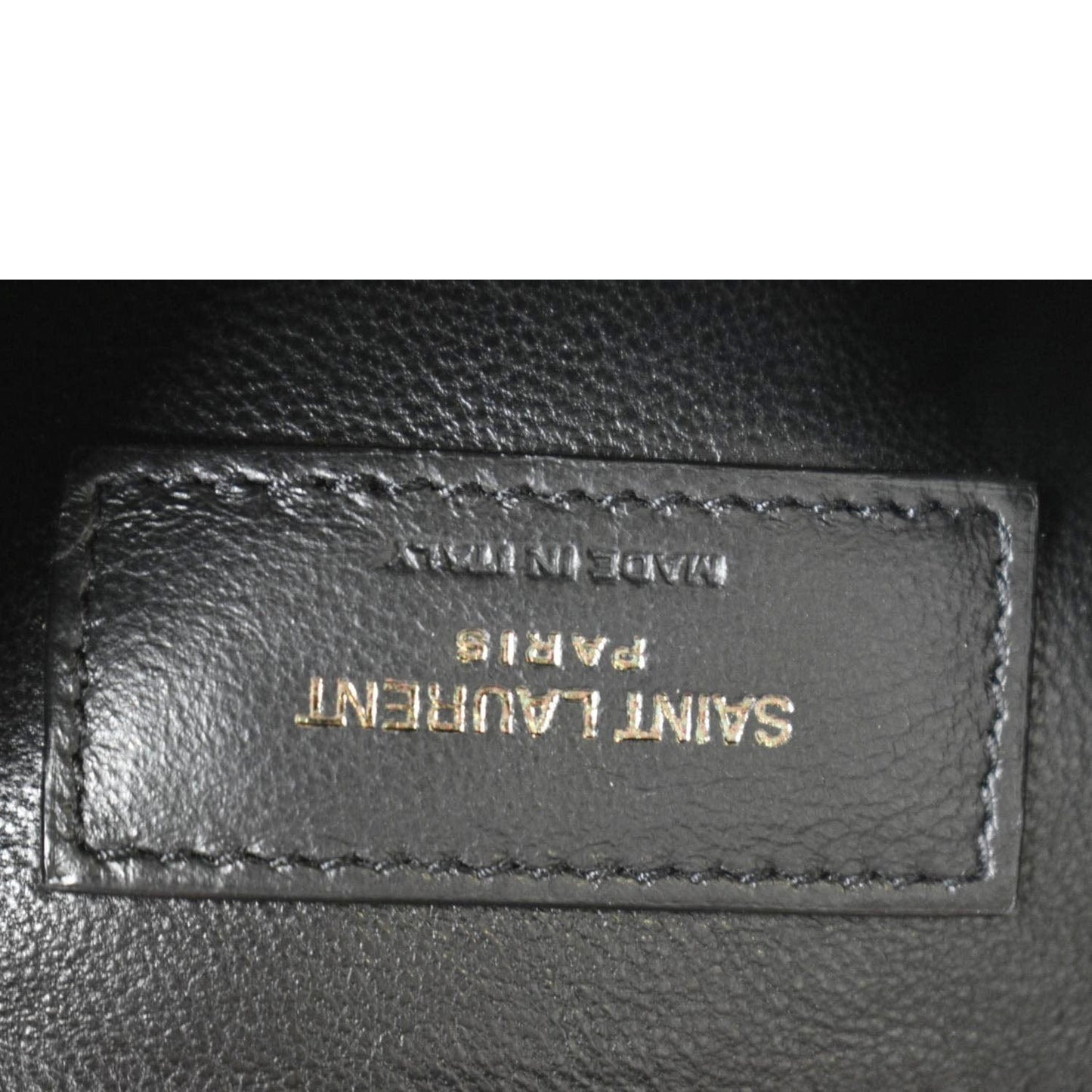 YVES SAINT LAURENT Niki Baby Crinkle Leather Shoulder Bag Black