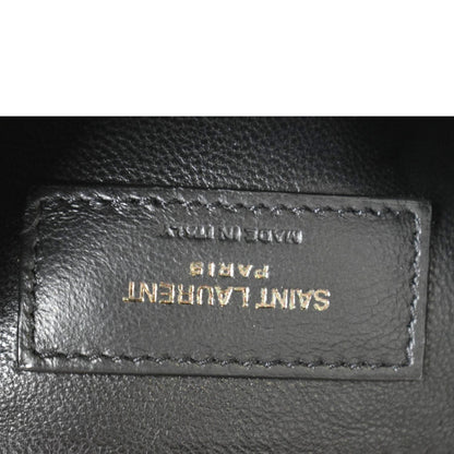 YVES SAINT LAURENT Niki Baby Crinkle Leather Shoulder Bag Black