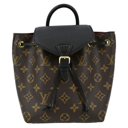 LOUIS VUITTON Montsouris BB Monogram Canvas Leather Backpack Bag Black