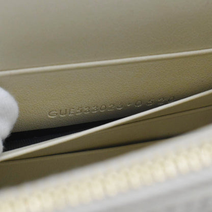 YVES SAINT LAURENT Sunset Crocodile Embossed Leather Crossbody Bag Ivory