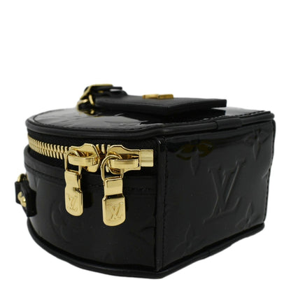 LOUIS VUITTON Boite Chapeau Souple Mini Monogram Vernis Shoulder Bag Black