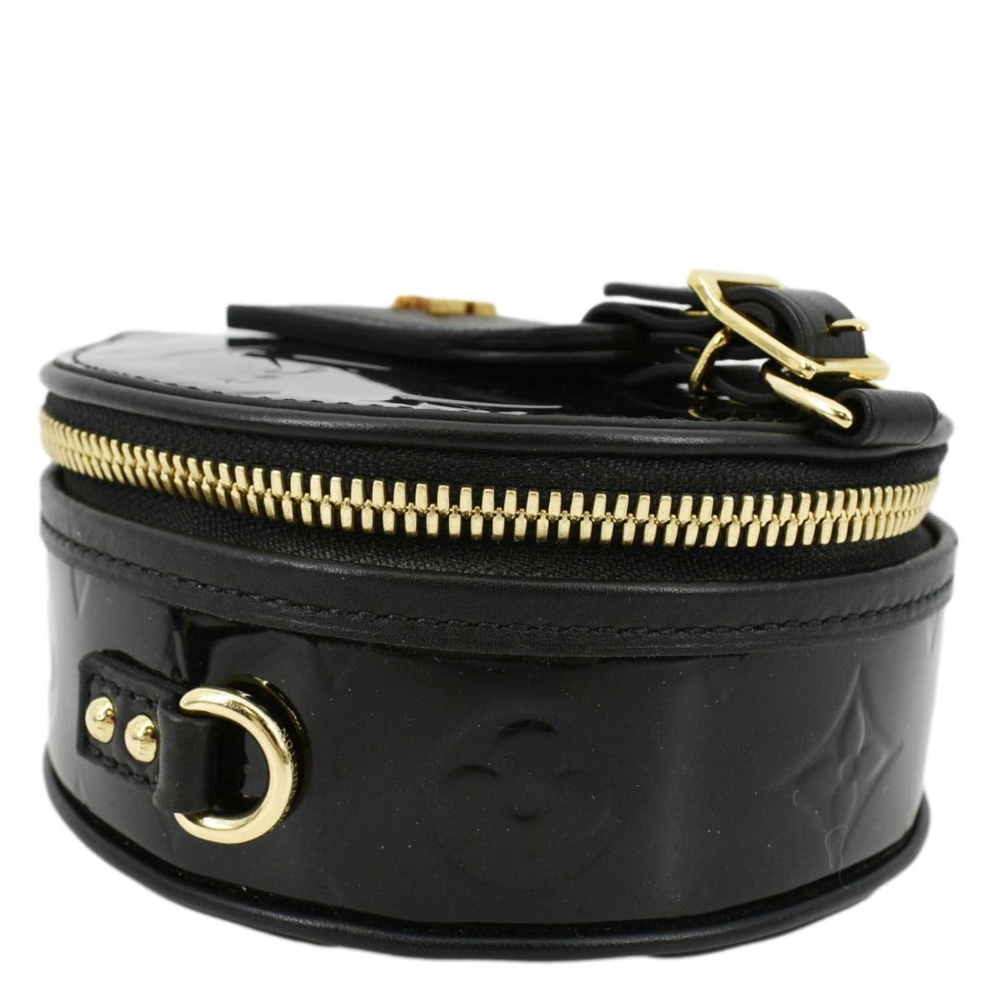 LOUIS VUITTON Boite Chapeau Souple Mini Monogram Vernis Shoulder Bag Black