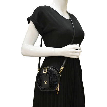 LOUIS VUITTON Boite Chapeau Souple Mini Monogram Vernis Shoulder Bag Black