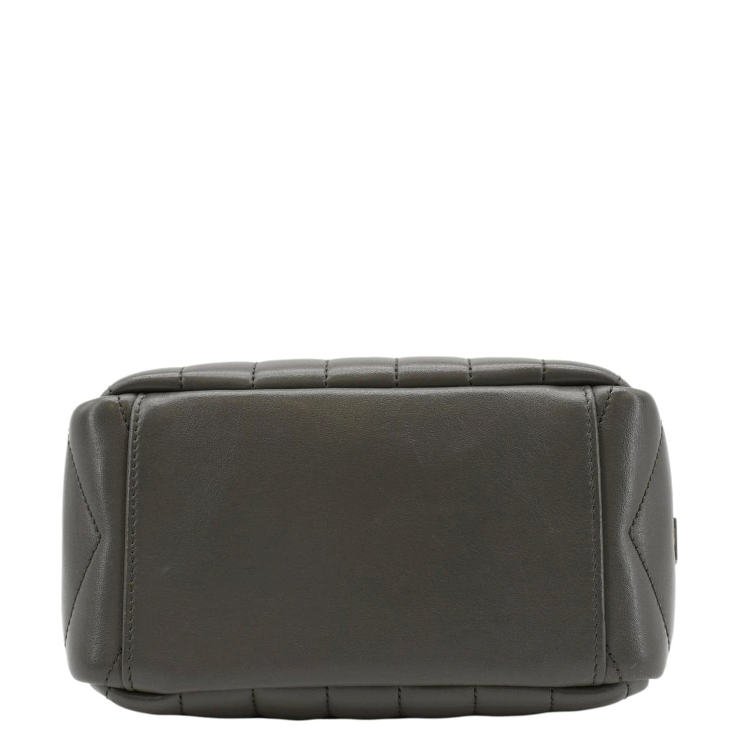 YVES SAINT LAURENT LouLou Bowling Small Quilted Monogram Crossbody Bag Dark Grey