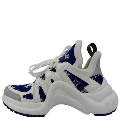 LOUIS VUITTON Archlight Sneakers Jacquard Leather White Size 38