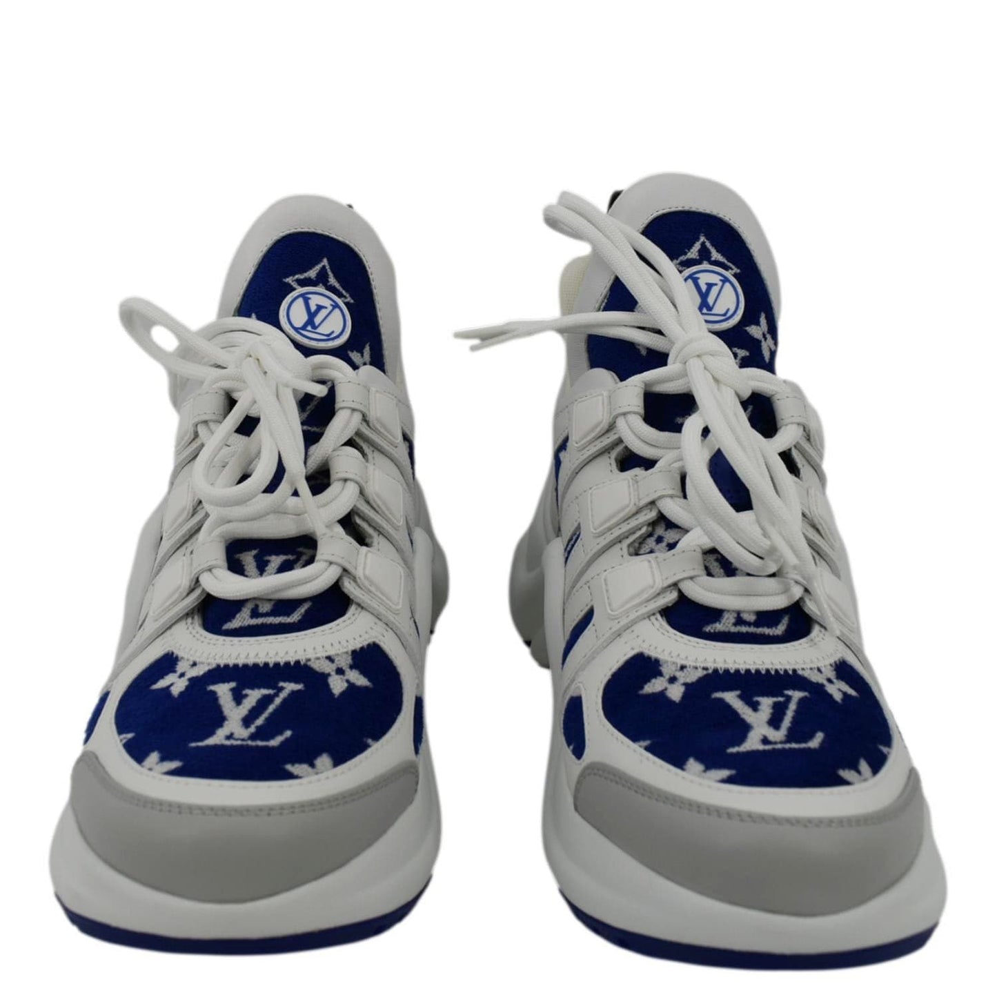LOUIS VUITTON Archlight Sneakers Jacquard Leather White Size 38