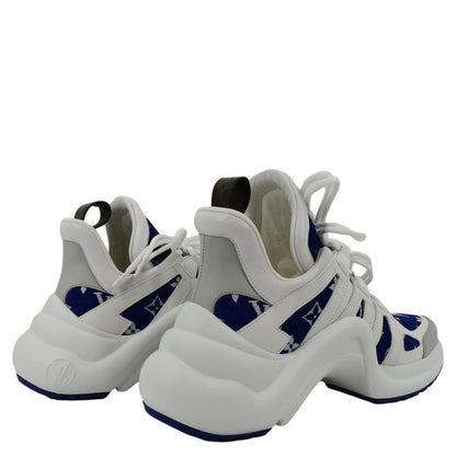 LOUIS VUITTON Archlight Sneakers Jacquard Leather White Size 38
