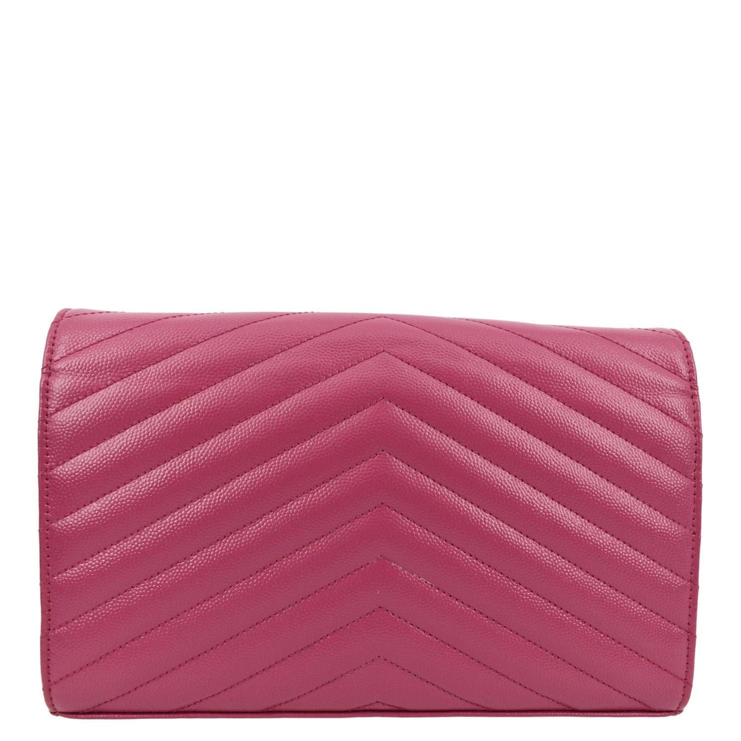 YVES SAINT LAURENT Cassandre Matelasse Chain Wallet Crossbody Bag Fuchsia