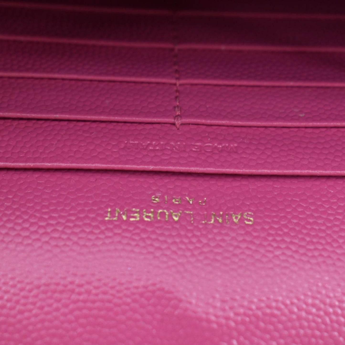 YVES SAINT LAURENT Cassandre Matelasse Chain Wallet Crossbody Bag Fuchsia