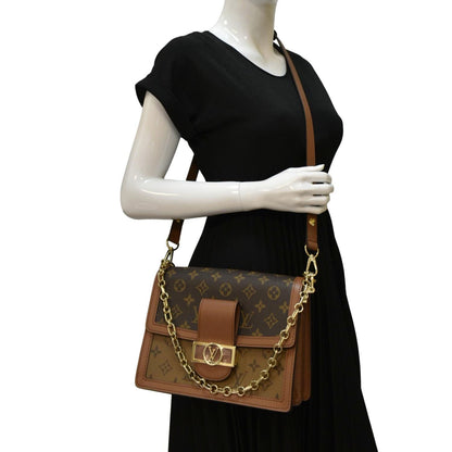 LOUIS VUITTON Dauphine MM Monogram Reverse Canvas Shoulder Bag Brown