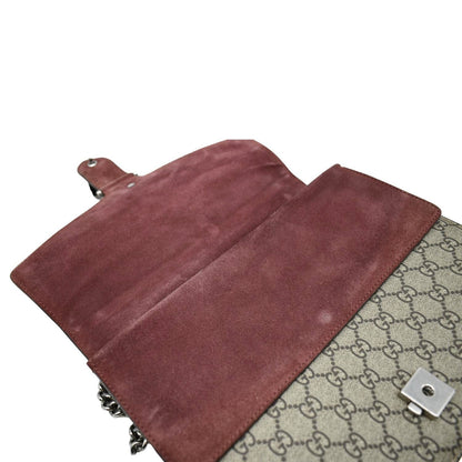 GUCCI Dionysus Medium Blooms GG Supreme Canvas Chain Shoulder Bag Beige 400235