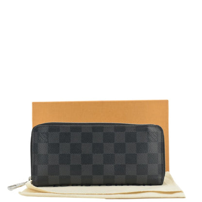LOUIS VUITTON Damier Graphite Vertical Zippy Wallet Black