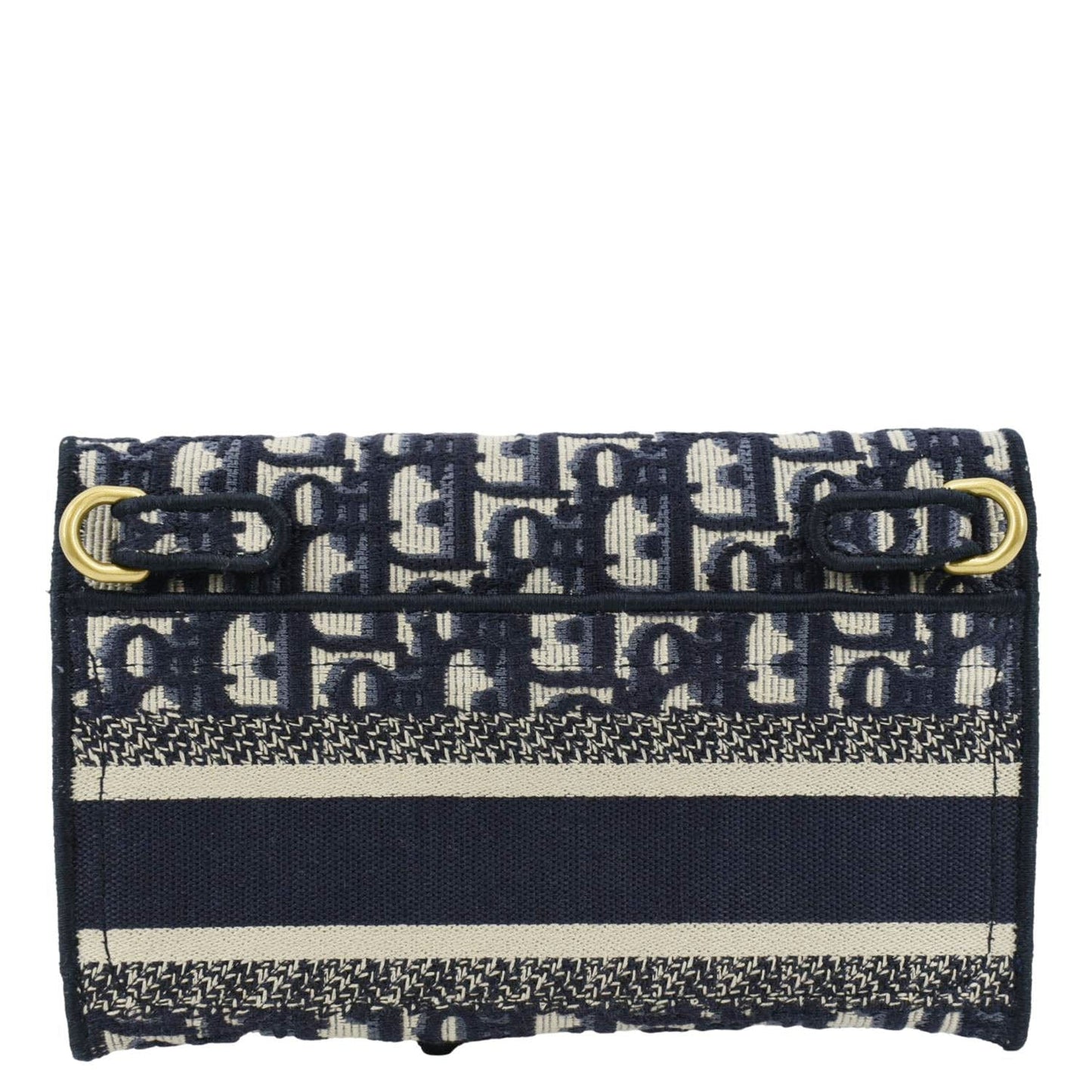 CHRISTIAN DIOR Saddle Oblique Canvas Belt Bag Navy Blue