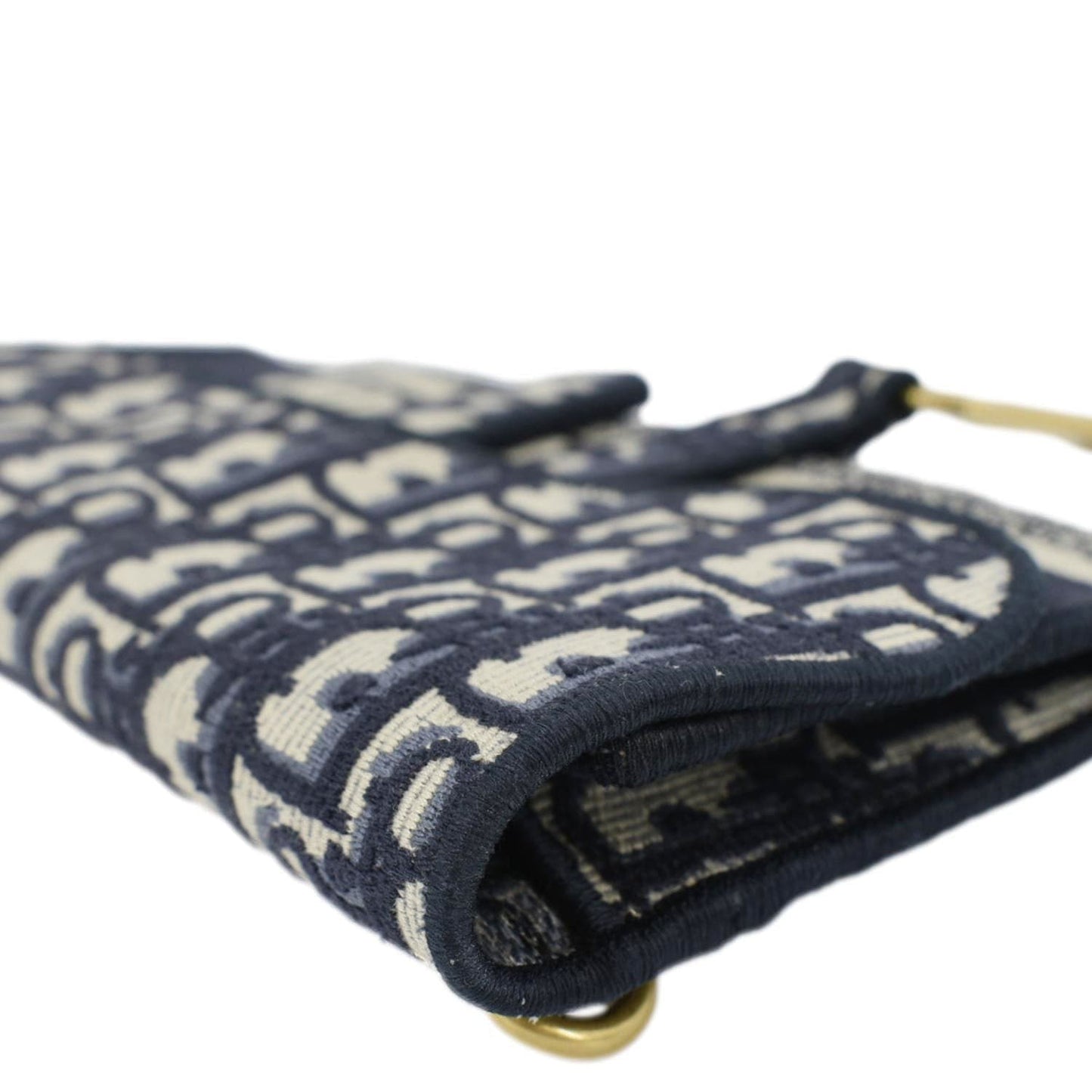 CHRISTIAN DIOR Saddle Oblique Canvas Belt Bag Navy Blue