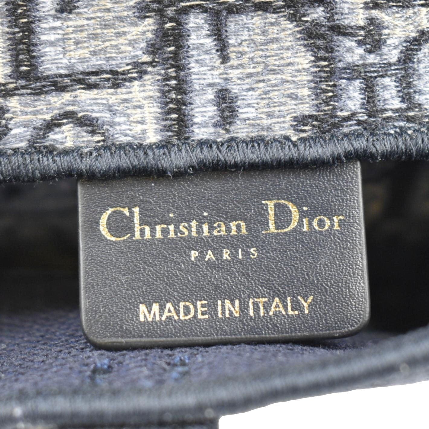 CHRISTIAN DIOR Saddle Oblique Canvas Belt Bag Navy Blue