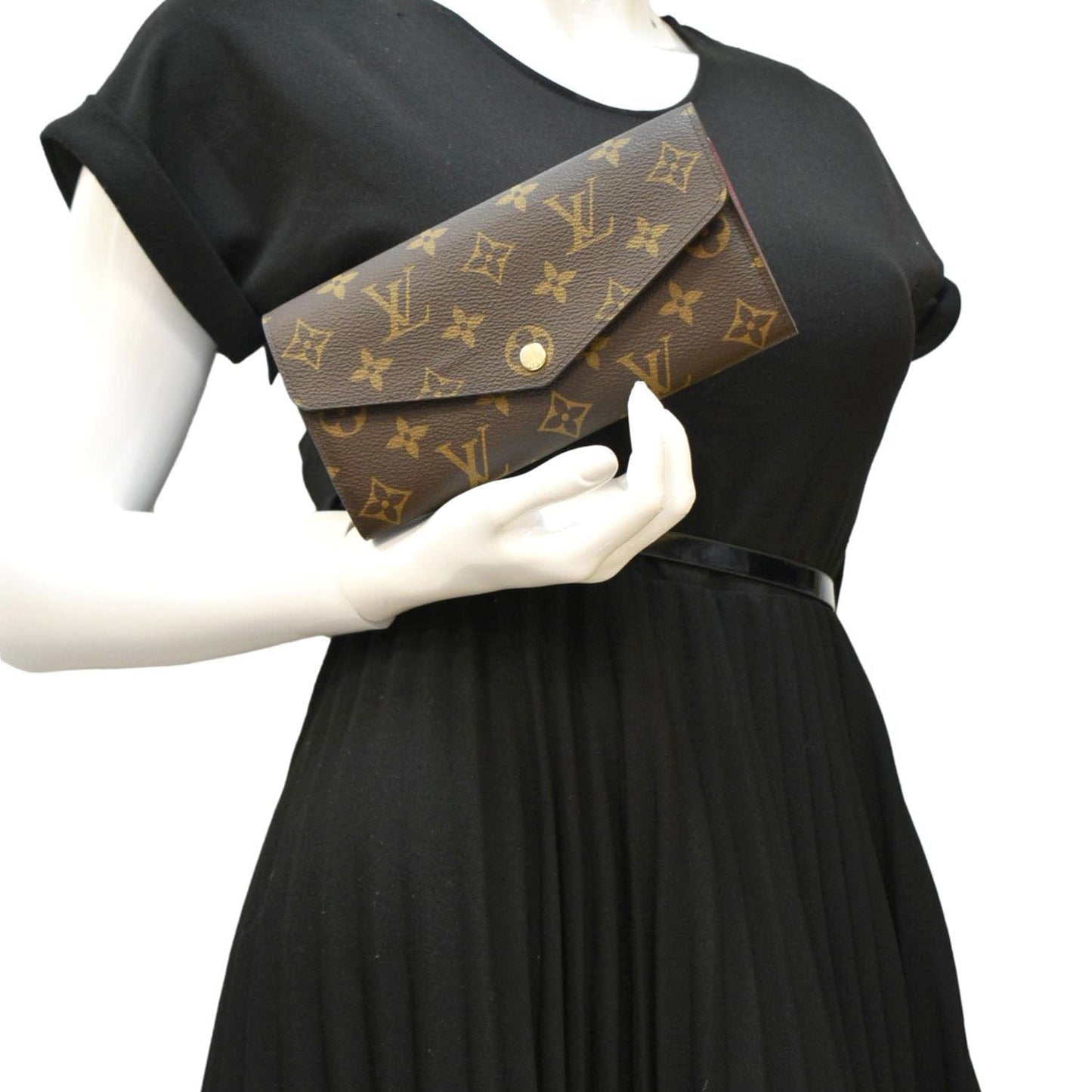 LOUIS VUITTON Sarah Monogram Canvas Wallet Brown