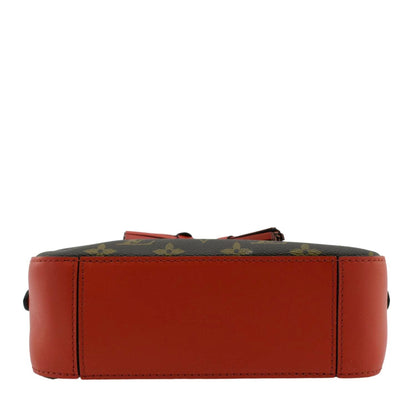 LOUIS VUITTON Saintonge Monogram Canvas Crossbody Bag Coquelicot