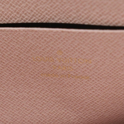 LOUIS VUITTON Double Zip Pochette Damier Azur Crossbody Bag Rose Ballerine