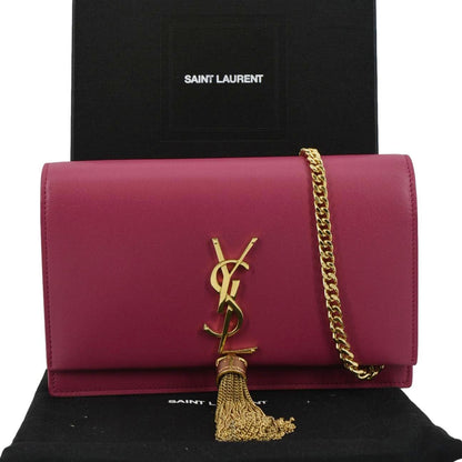 YVES SAINT LAURENT Kate Small Smooth Leather Crossbody Bag Hot Pink