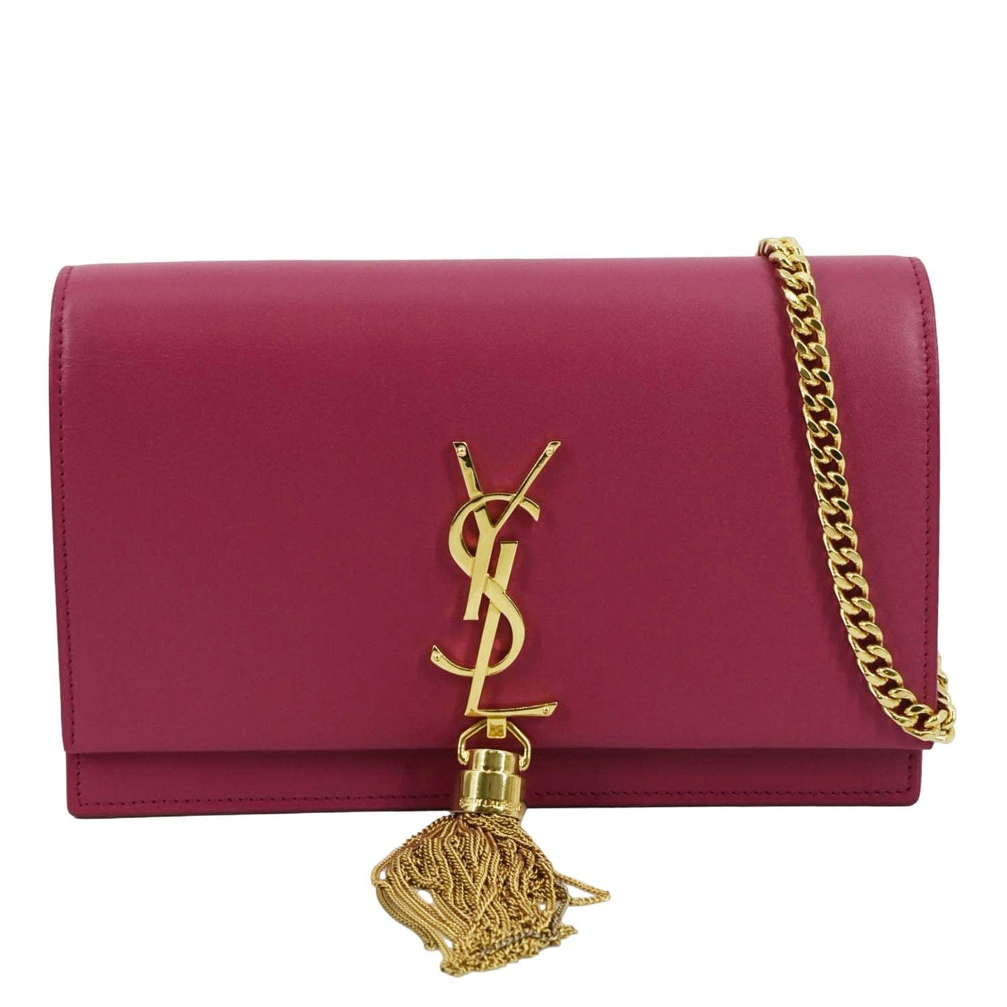 YVES SAINT LAURENT Kate Small Smooth Leather Crossbody Bag Hot Pink