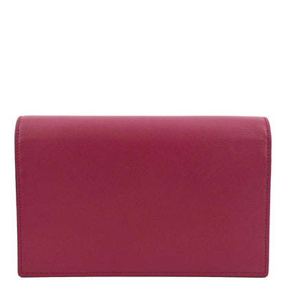 YVES SAINT LAURENT Kate Small Smooth Leather Crossbody Bag Hot Pink