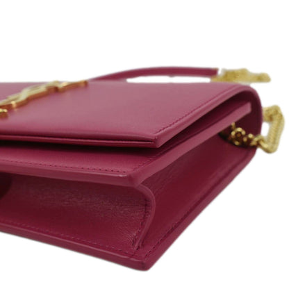 YVES SAINT LAURENT Kate Small Smooth Leather Crossbody Bag Hot Pink