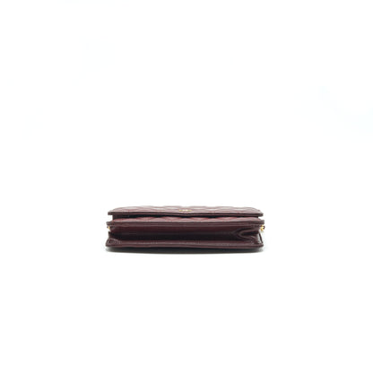 Chanel Burgundy Wallet on Chain Caviar