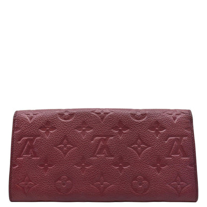 LOUIS VUITTON Sarah Monogram Empreinte Leather Wallet Aurore