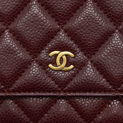 Chanel Burgundy Wallet on Chain Caviar