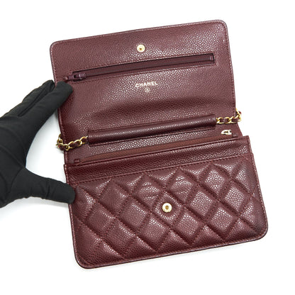Chanel Burgundy Wallet on Chain Caviar