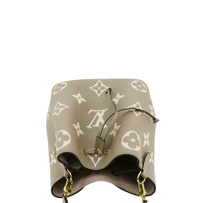 LOUIS VUITTON NeoNoe MM Bicolor Monogram Empreinte Shoulder Bag Cream